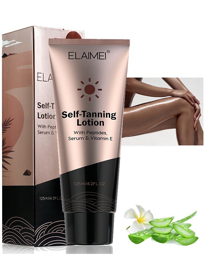 إليمي غسول تسمير ذاتي، تسمير بدون شمس بمظهر طبيعي، تركيبة مرطبة وخالية من الخطوط، غسول تسمير سريع الامتصاص لإشراقة متوهجة، من متوسط إلى غامق - Image 1