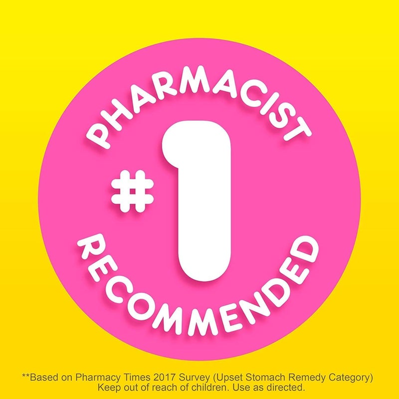 Pepto Bismol Chewable Tablets, Upset Stomach Relief, Nausea Relief, Heartburn Relief, Indigestion Relief, Anti Diarrhea Medication for Adults - 5 Symptom Relief, 30 ct - Image 2