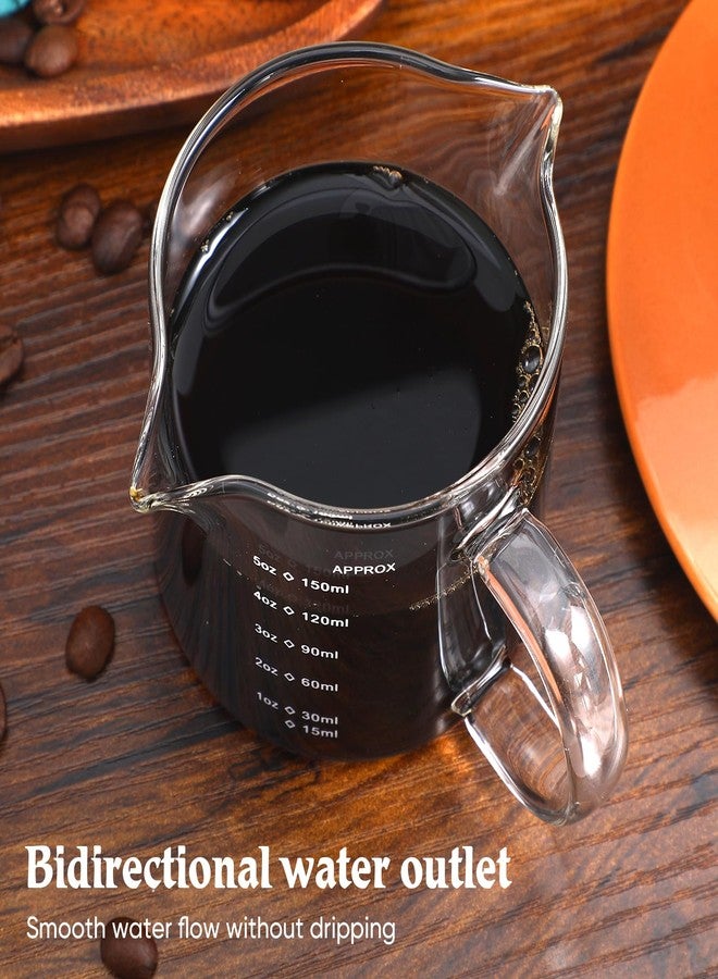 ياردوي كوب قياس الإسبريسو من ياردوي، سعة 150 مل/ 5 أونصة، كوب قياس ذو فوهتين ومقياس مزدوج، مصنوع من الزجاج الشفاف، ملحقات إسبريسو - Image 2