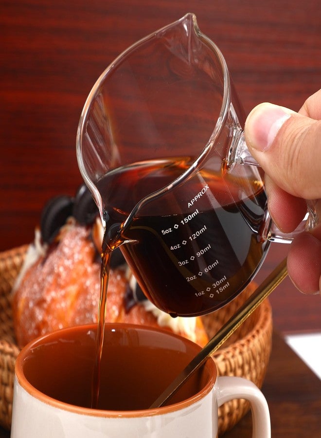 ياردوي كوب قياس الإسبريسو من ياردوي، سعة 150 مل/ 5 أونصة، كوب قياس ذو فوهتين ومقياس مزدوج، مصنوع من الزجاج الشفاف، ملحقات إسبريسو - Image 5