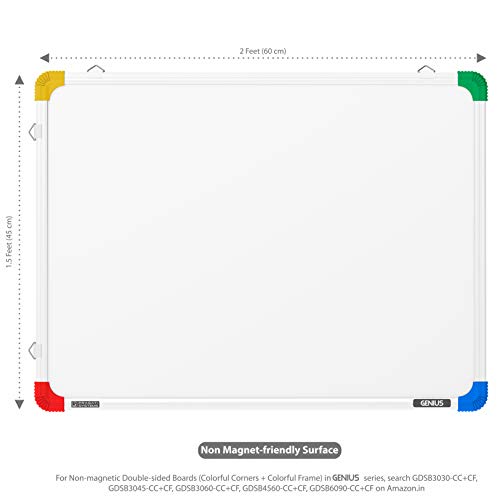 Pragati Systems® Genius Non-Magnetic Double-Sided White Board and Chalk Board for Kids, Home & Kitchen | Durable & Long Lasting Dual Purpose Writing Board | Small Size 1.5x2 Feet (Pack of 1) - Image 2