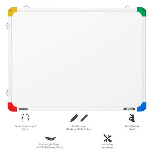 Pragati Systems® Genius Non-Magnetic Double-Sided White Board and Chalk Board for Kids, Home & Kitchen | Durable & Long Lasting Dual Purpose Writing Board | Small Size 1.5x2 Feet (Pack of 1) - Image 5