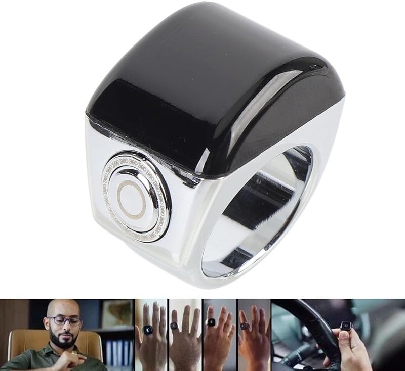 Yosoo Digital Counter Ring 22mm Smart Tasbih Zinc Alloy IP67 Waterproof with Charging Case - Image 1