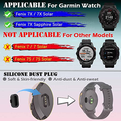 MTHGH Screen Protector for Garmin fenix 7X/ 7X Sapphire Solar Smartwatch [4 Pcs] + Anti-dust Plugs 5Pcs, Tempered Glass 9H Hardness Bubble Free Film Ultra-Thin Protective Cover - Image 2