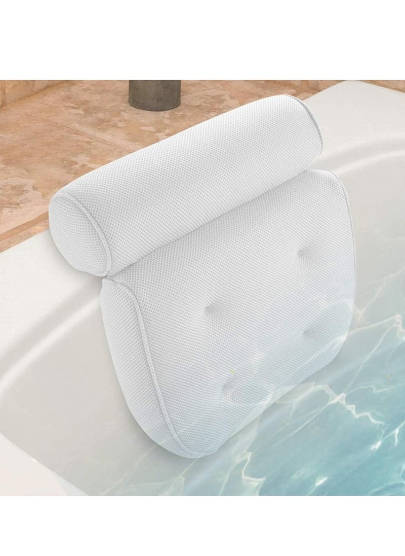 Plan A Comfortable Bath Pillow for Bathtub, Suction Cups, Breathable 3D Mesh Design, Comfortable Support for Head, Neck, Shoulders and Back  - Image 1