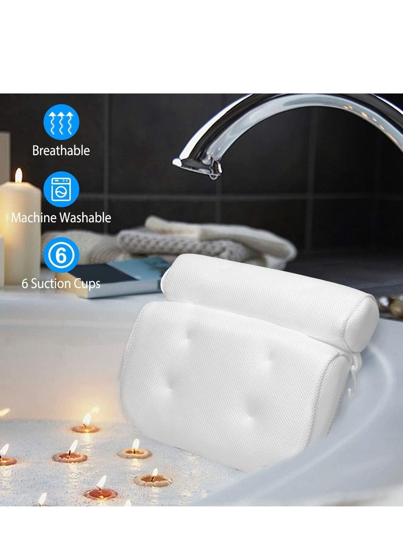 Plan A Comfortable Bath Pillow for Bathtub, Suction Cups, Breathable 3D Mesh Design, Comfortable Support for Head, Neck, Shoulders and Back  - Image 2