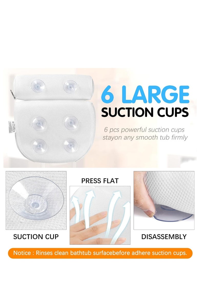 Plan A Comfortable Bath Pillow for Bathtub, Suction Cups, Breathable 3D Mesh Design, Comfortable Support for Head, Neck, Shoulders and Back  - Image 3