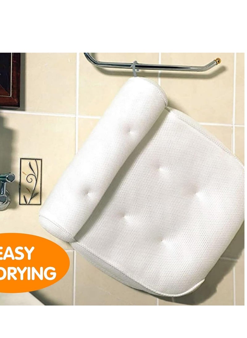Plan A Comfortable Bath Pillow for Bathtub, Suction Cups, Breathable 3D Mesh Design, Comfortable Support for Head, Neck, Shoulders and Back  - Image 4