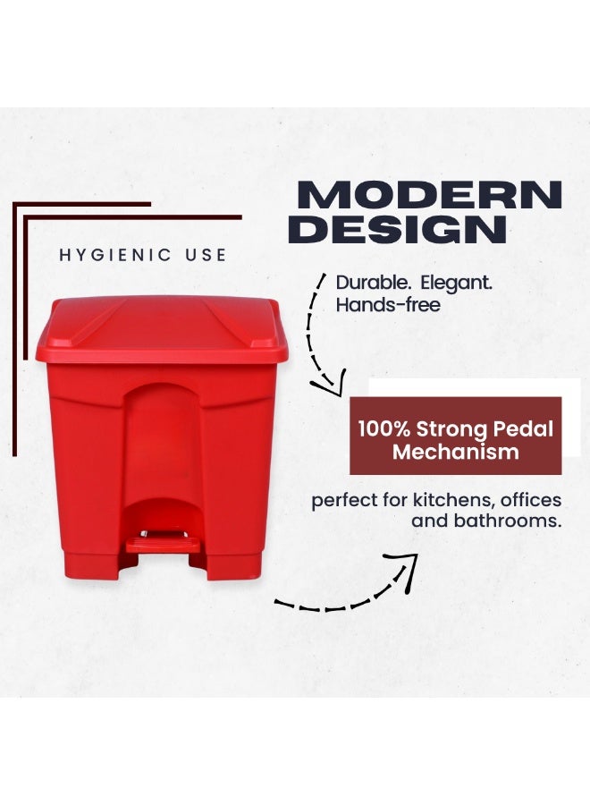 SNH Waste Bin | Dustbin | Trash Bin with Foot Pedal | Garbage Can with Push Lid | Step On Waste Bin for Kitchen, Bathroom, Office & Outdoor Use | Weather Proof Waste Disposal Bin with Secure Cover | Durable Plastic Trash Container - Image 3