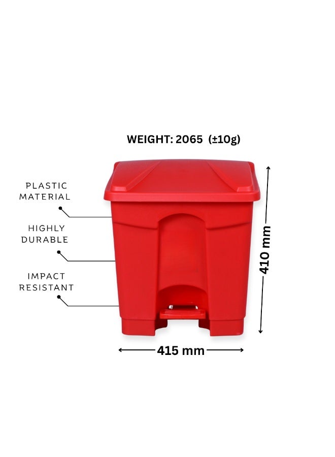 SNH Waste Bin | Dustbin | Trash Bin with Foot Pedal | Garbage Can with Push Lid | Step On Waste Bin for Kitchen, Bathroom, Office & Outdoor Use | Weather Proof Waste Disposal Bin with Secure Cover | Durable Plastic Trash Container - Image 1