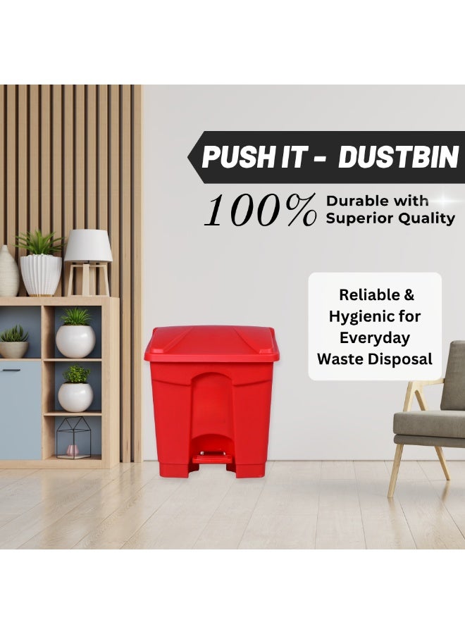 SNH Waste Bin | Dustbin | Trash Bin with Foot Pedal | Garbage Can with Push Lid | Step On Waste Bin for Kitchen, Bathroom, Office & Outdoor Use | Weather Proof Waste Disposal Bin with Secure Cover | Durable Plastic Trash Container - Image 4
