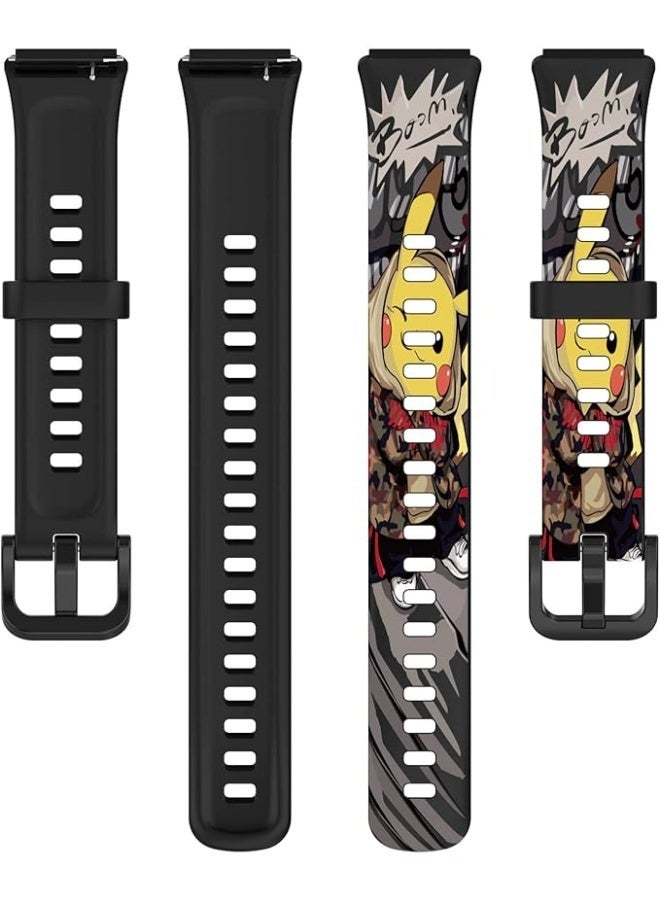 Sport Watch Strap Compatible with Honor Band 6 / Huawei Band 6 Bracelet, Sweatproof Lightweight Silicone Wristband Replacement Band Compatible with Honor Band 6 - Image 2