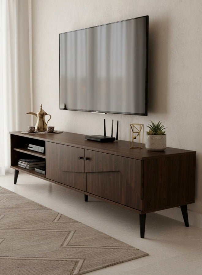 ليفينج طاولة تلفزيون بلازما خشبية مع رف 40×180 سم - Image 1