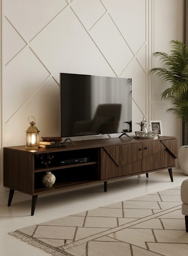 ليفينج طاولة تلفزيون بلازما خشبية مع رف 40×180 سم - Image 2