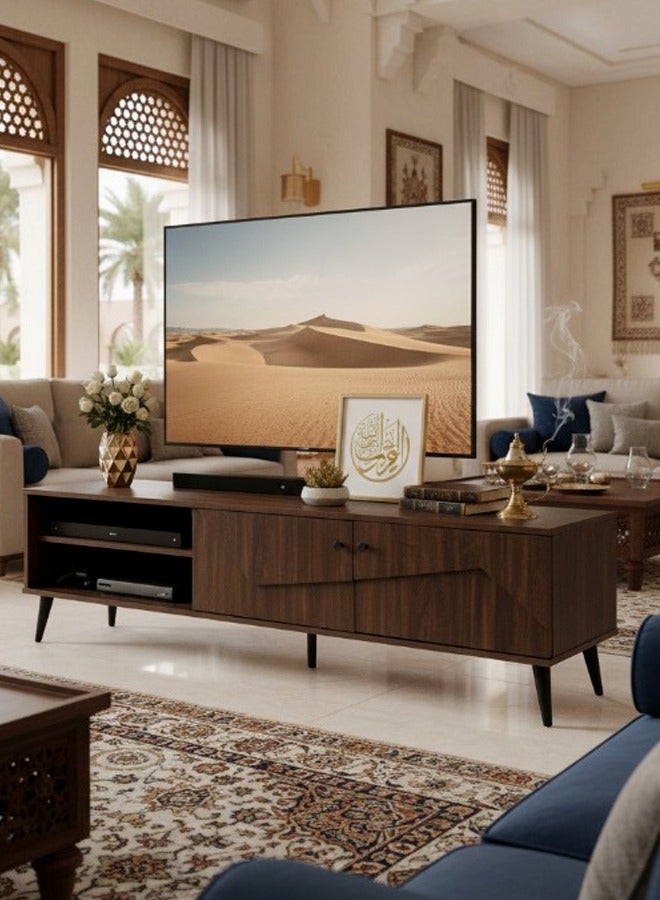 ليفينج طاولة تلفزيون بلازما خشبية مع رف 40×180 سم - Image 4