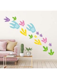 Fumete 48 Pcs Dinosaur Wall Decals Dinosaur Footprint Stickers For Floor Removable Dinosaur Decor For Bedroom Bathroom Dinosaur Feet Room Decor For Kid Nursery Birthday Party  - Image 1