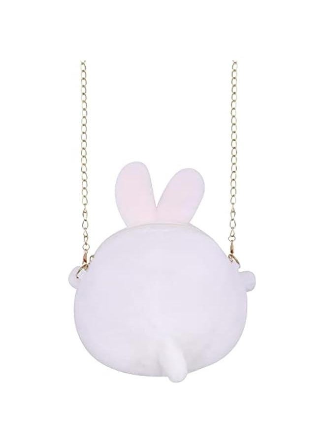 Cute Animal Plush Purse for Women kawaii Rabbit Purse for Girls Shoulder Handbag Crossbody Purse Messenger Bag, White  - Image 5