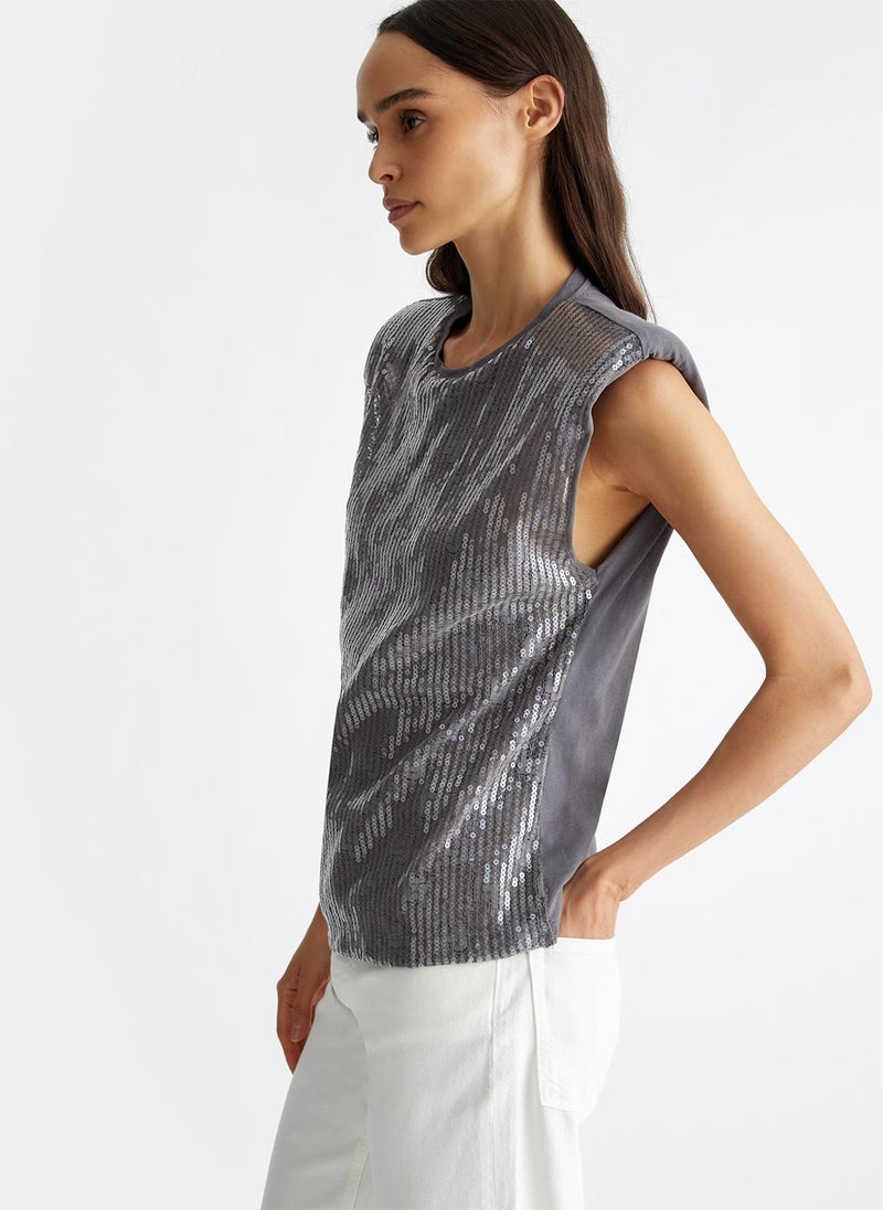 Liu Jo Sequinned lace top - Image 4