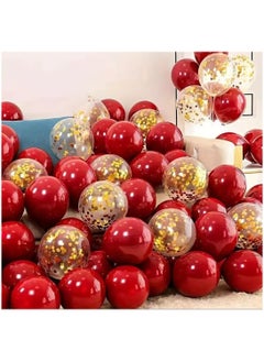 LDQ 50 PCS Red & Golden Latex Balloons-Perfect For Weddings, Birthdays, Anniversaries, Graduations & Mothers Day Celebrations, Birthdays, Winter, New Year  - Image 5