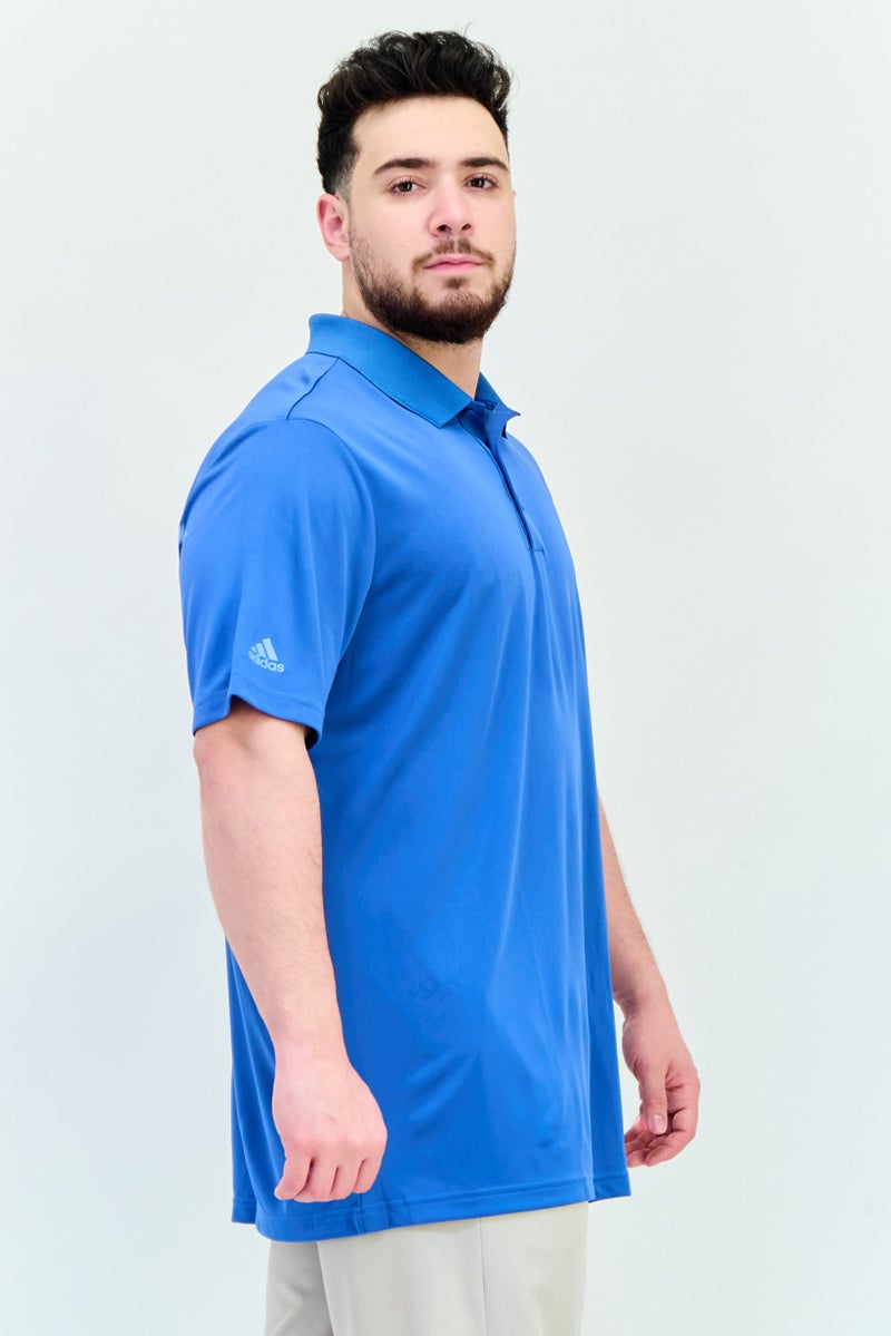 Adidas Men Sportswear Fit Short Sleeves Outdoor Polo Shirt, Blue  - Image 3