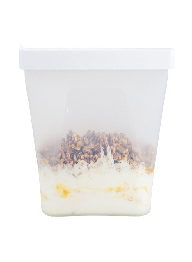 humangear GoPouch - Flexible Food Storage Container, Quick-Seal, Reusable Pouches, Leak Proof Bag with Slide-Lock Closure System, Clear, Medium - Image 1