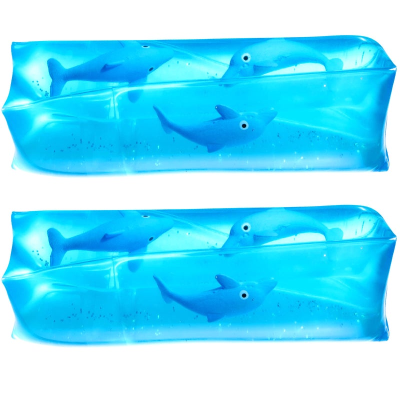 Bedwina Dolphin Water Wiggler Toy  Pack of 2 475Inch Water Snake Sensory Fidget Toys  Slippery Water Tube for Birthday Party Favor or Game Prizes for Kids - Image 1