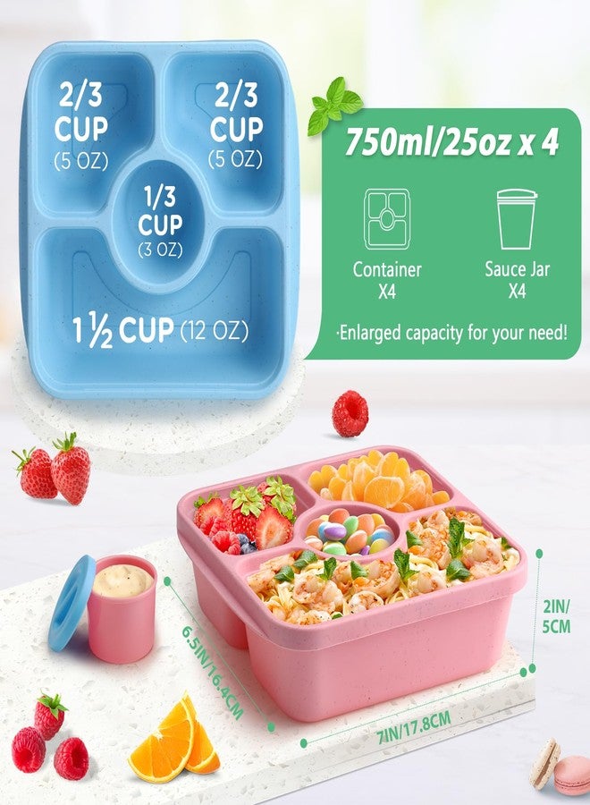 QQKO Kids Bento Box for Kids Girls Boys, Kids Lunch Box, Bento Box for School, Pastel Color - Image 2