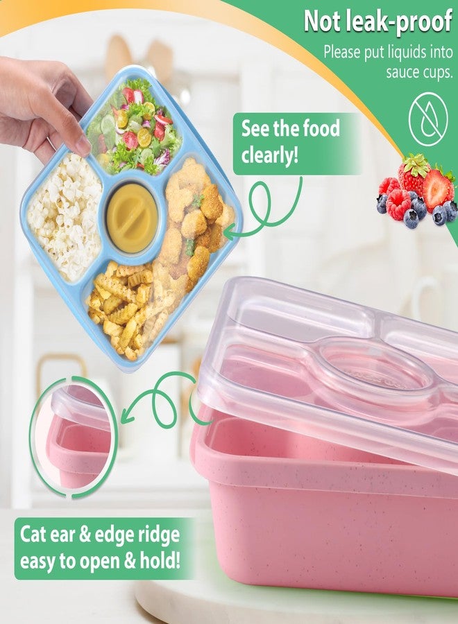 QQKO Kids Bento Box for Kids Girls Boys, Kids Lunch Box, Bento Box for School, Pastel Color - Image 4