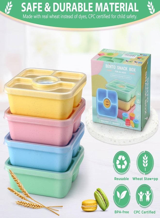 QQKO Kids Bento Box for Kids Girls Boys, Kids Lunch Box, Bento Box for School, Pastel Color - Image 3