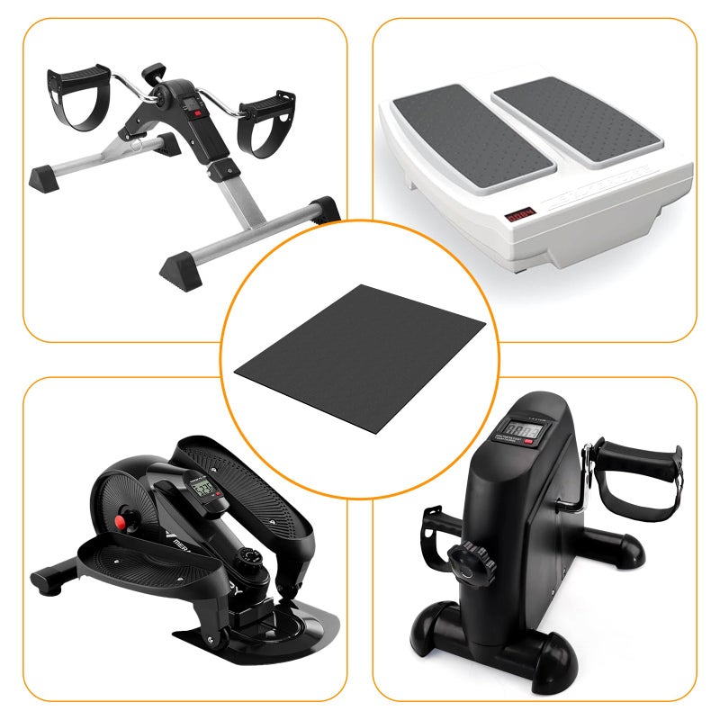 Wiojtry Elliptical Machine Non-Slip Mat, Apply to Under Desk Elliptical Peddler While Sitting, Perfect for Electric Seated Foot Pedal Exerciser, Enhanced Stability & Floor Protection (Black) - Image 2