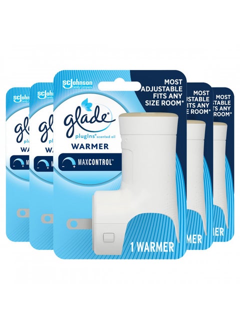 Glade PlugIns Air Freshener Warmer, Scented and Essential Oils for Home and Bathroom, Up to 60 Days on Low Setting, 5 Count
