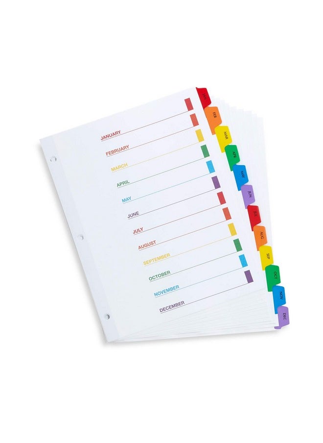 Blue Summit Supplies - 12 Month Dividers For Binders Jan To Dec Monthly Tabs Includes Customizable Table Of Contents Index 6 Sets - Image 1