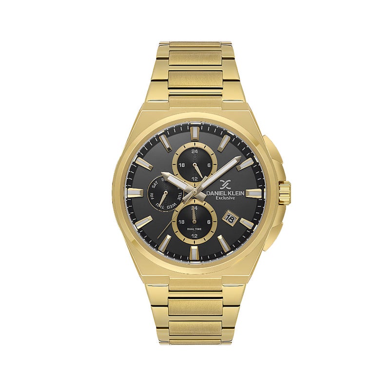 DANIEL KLEIN Exclusive Gold Stainless Steel Watch for Men DK.1.14214-4 - Image 1