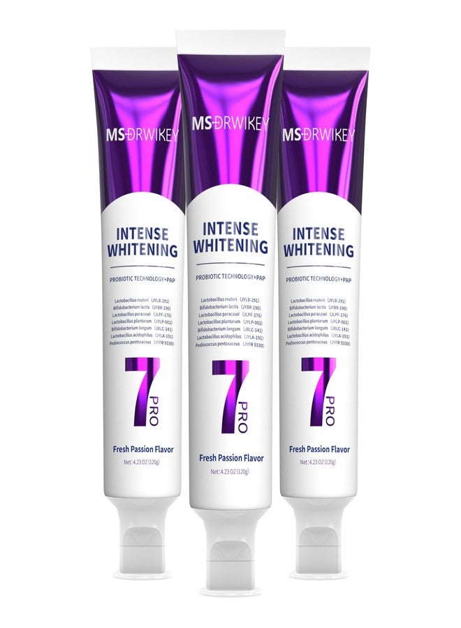 MSDRWIKEY Popping 7Pro Deep Whitening Toothpaste with 7 Probiotics - Advanced Formula for Stain Removal and Gum Health - Fluoride-Free, Enamel-Safe, Fresh Mint Flavor, 4.23 oz (3) - Image 1
