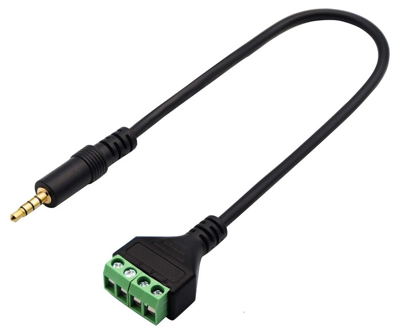zdyCGTime 3.5mm Screw Terminal Block Cable 3.5mm (1/8inch) Stereo TRRS Audio Male to 4 Pin/Way Female Bolt Screw Headphone Balum Converter Adapter Cable（30CM/2Packs) (4Pole/M) - Image 5