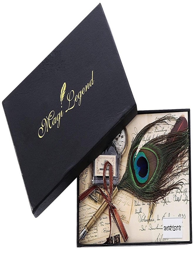 KIRA Retro Style 0.5mm Fine Nib Feather Quill Dip Pen Set - Image 1