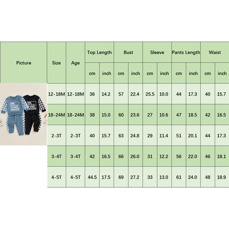 BeQeuewll Fall Winter Toddler Baby Boy Clothes 2Pcs Color Block Crewneck Sweatshirt and Pants Sweatsuit Little Boy Clothing (Snacks-Blue, 4-5T) - Image 4