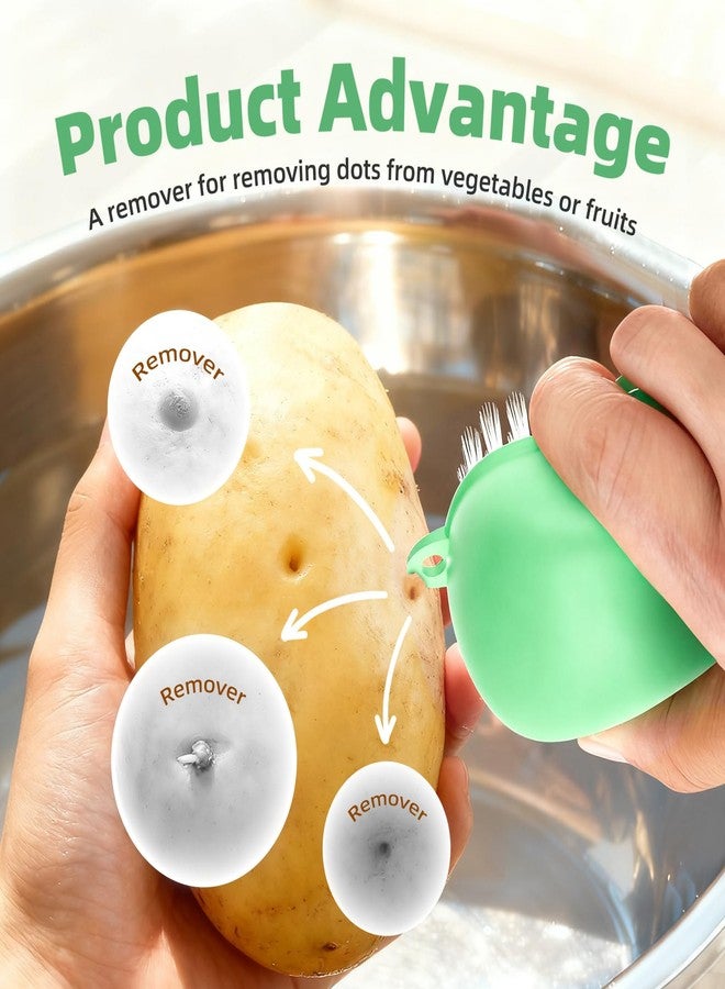 CLEANGOR Vegetable Brush Scrubber for Food, Black Stiff Bristles Brush & White Soft Bristles Brush, Dishwasher Safe Ear-Hanging Veggie & Fruit Cleaning Brush for Potato, Mushroom, Carrot, Lemon, Egg - Image 3