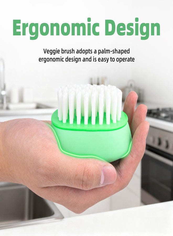 CLEANGOR Vegetable Brush Scrubber for Food, Black Stiff Bristles Brush & White Soft Bristles Brush, Dishwasher Safe Ear-Hanging Veggie & Fruit Cleaning Brush for Potato, Mushroom, Carrot, Lemon, Egg - Image 5