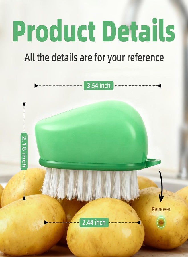 CLEANGOR Vegetable Brush Scrubber for Food, Black Stiff Bristles Brush & White Soft Bristles Brush, Dishwasher Safe Ear-Hanging Veggie & Fruit Cleaning Brush for Potato, Mushroom, Carrot, Lemon, Egg - Image 2