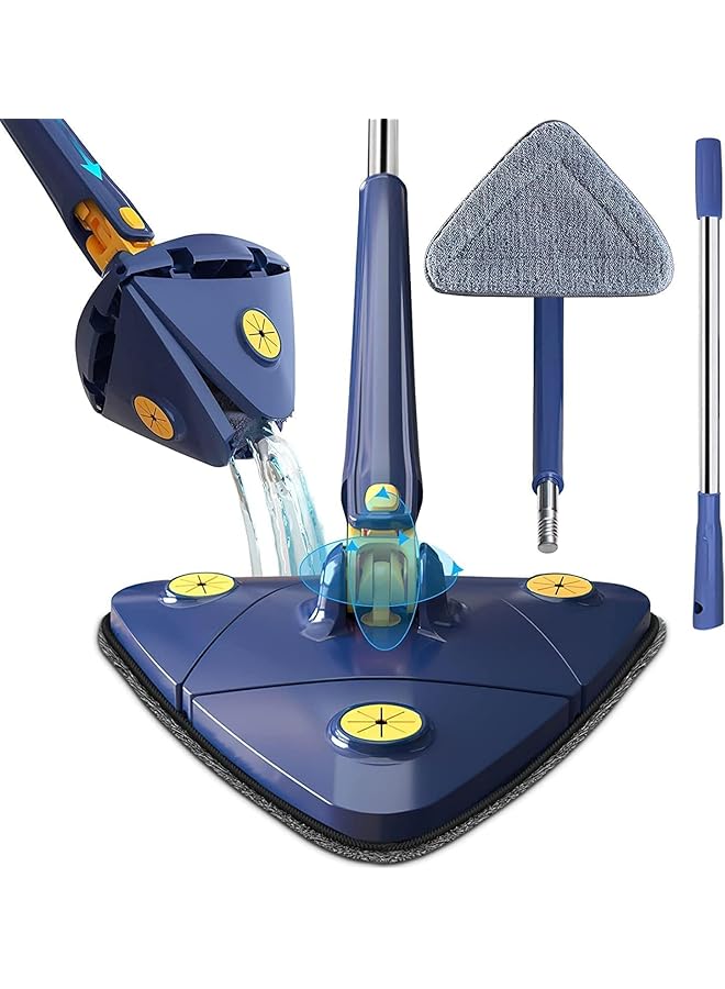 PROMASS 360° Rotatable Microfiber Floor Mop, Self-Squeezing System, Push-Pull Design for Kitchen, Floor, Wall Cleaning