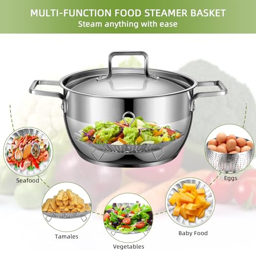 LAIHIFA Steamer Basket, Premium Stainless Steel Vegetable Steamer Basket for Veggies & Seafood Cooking, Expandable Food Steaming Basket Fits for Various Size Pots & Pans (6.4" to 10") LAIHIFA - Image 4