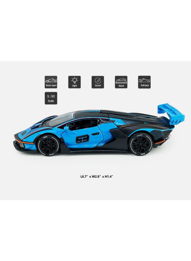 🚗 سيارة لامبورجيني سينتيناريو – موديل معدني فاخر 1:32 🔥  أضف لمسة من السرعة والفخامة لمجموعتك مع هذه النسخة المذهلة من لامبورجيني سينتيناريو باللون الأزرق الجريء وتصميم واقعي! - Image 1