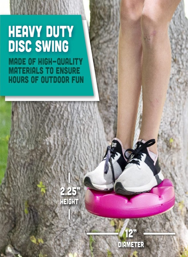 Squirrel Products Heavy Duty Pink Disc Tree Swing with Rope for Outdoor Play - Easy DIY Addition to Playset or Tree - Image 4