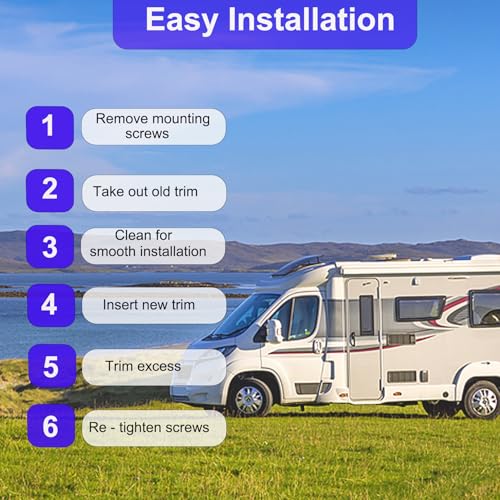 TeegRoow 1'' RV Trim Molding Insert, 50' UV-Resistant RVs Weather Stripping Exterior, Heavy Duty Black Rubber Vinyl RV Screw Cover Trim, Corner Molding Exterior Rain Gutter & Roof Edge Trim for Trailer, Camper - Image 3