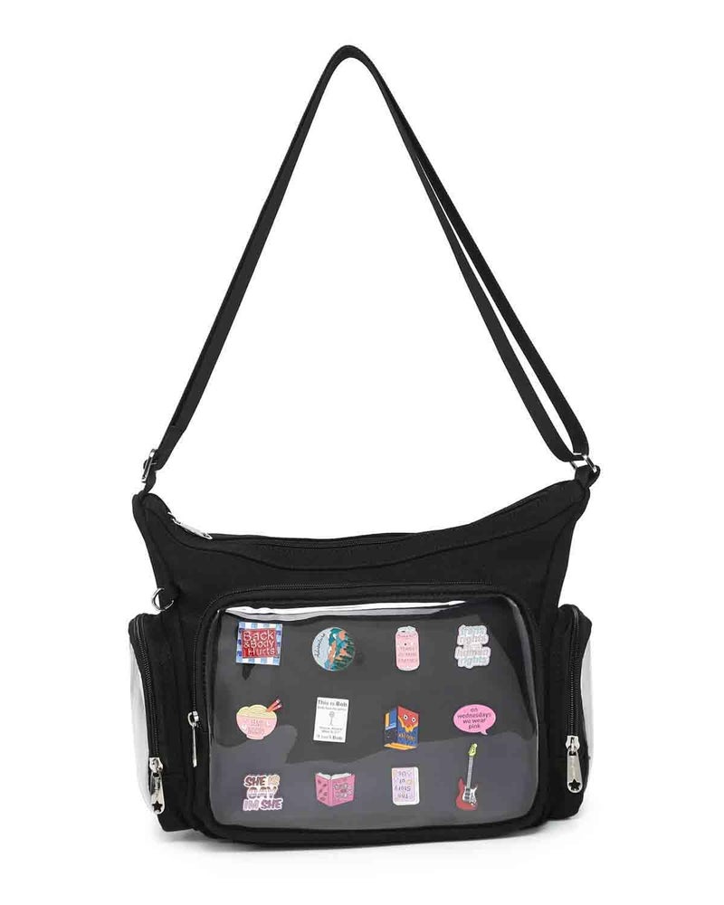 CHERRY SAUCE Canvas Ita Bag Crossbody Shoulder Bag Kawaii Purses and Handbags with Anime Pins Display - Image 1