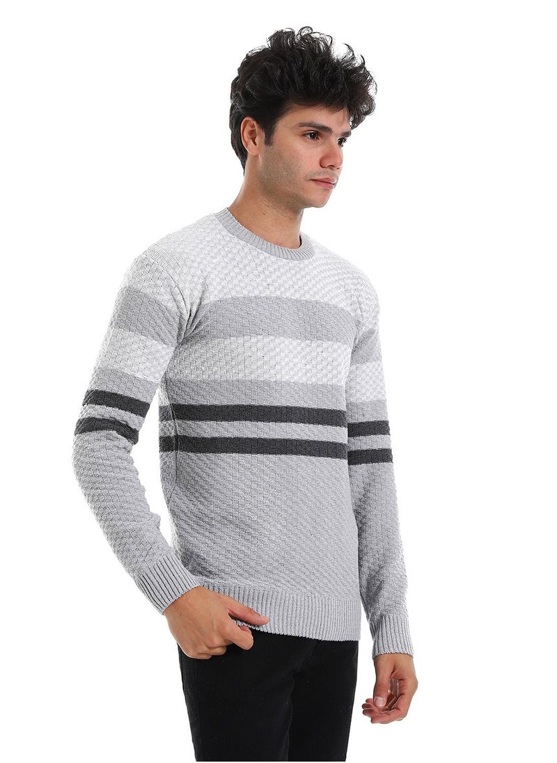 Caesar - Wool Mens Pullover With Multi Design - Image 1