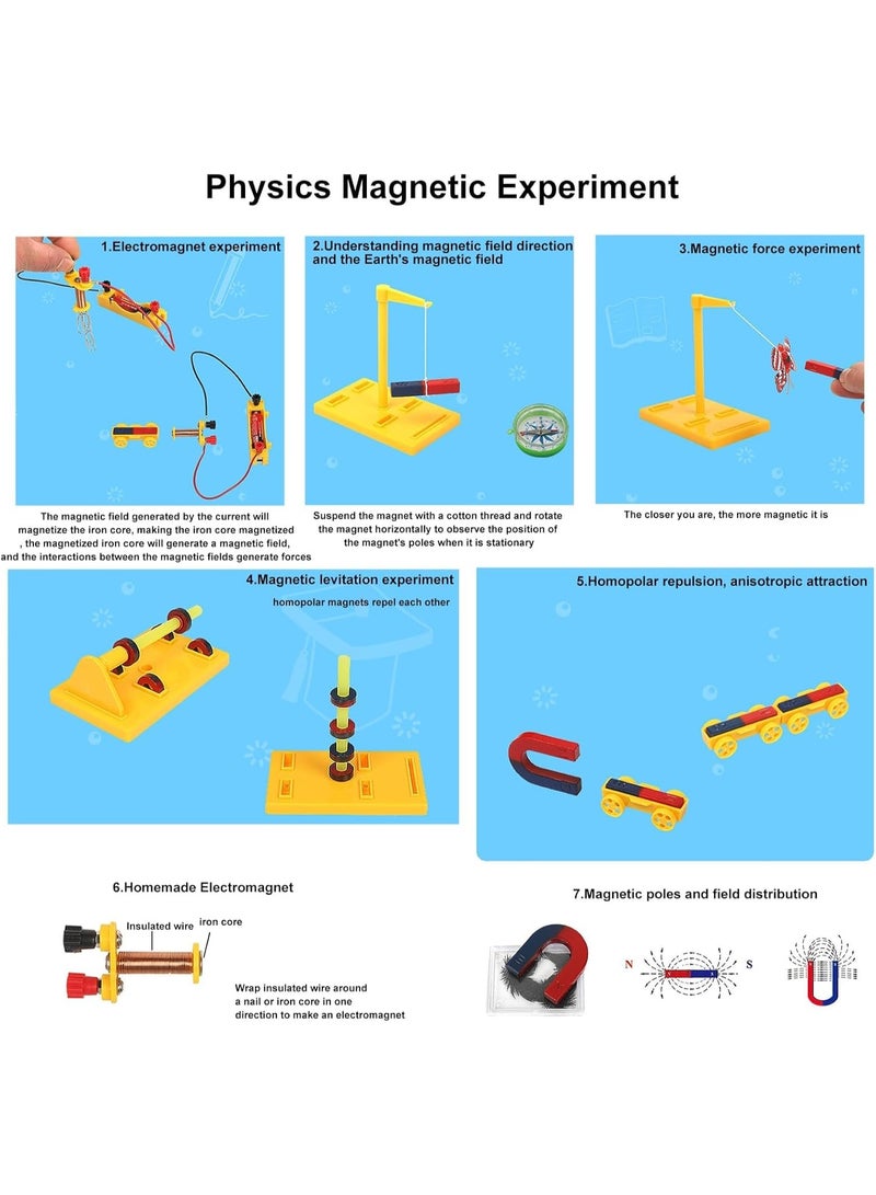 TERRIFI Science Electromagnet Kit for Kids, Electricity and Magnetism Experiment Kit, Physics STEM Kit, Educational Science Experiment Magnet Set, Includes Magnet/Compass/Circuit ect - Image 5