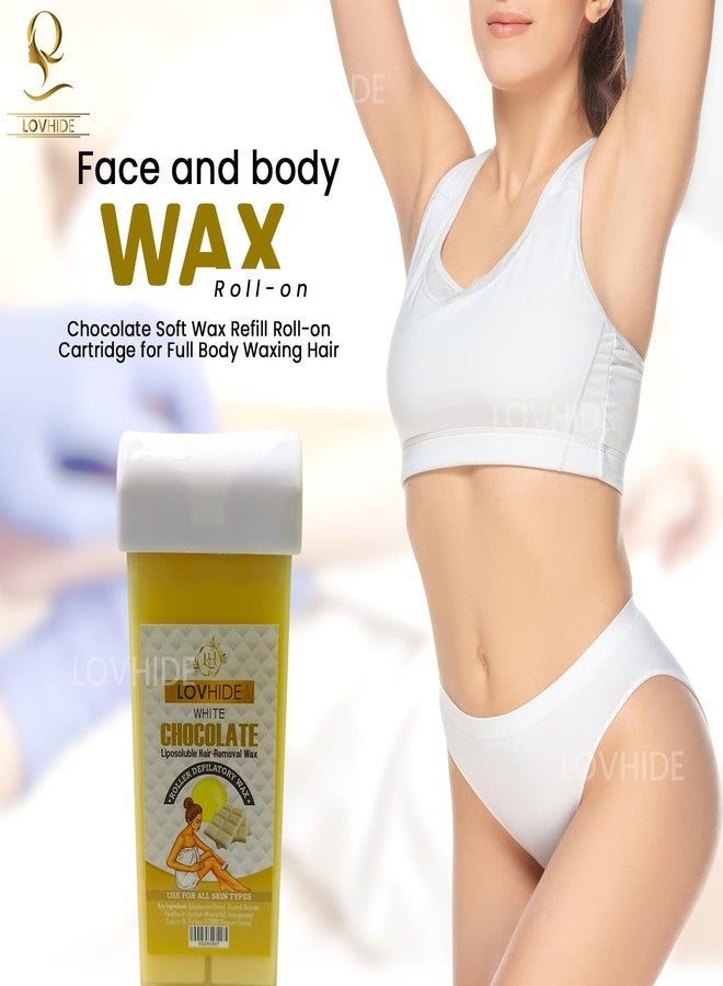 LOVHIDE White Chocolate Liposoluble Wax Cartridge for Hair Removal (100g) - Roller Depilatory Wax for Women & Men | For All Skin Types - Image 2