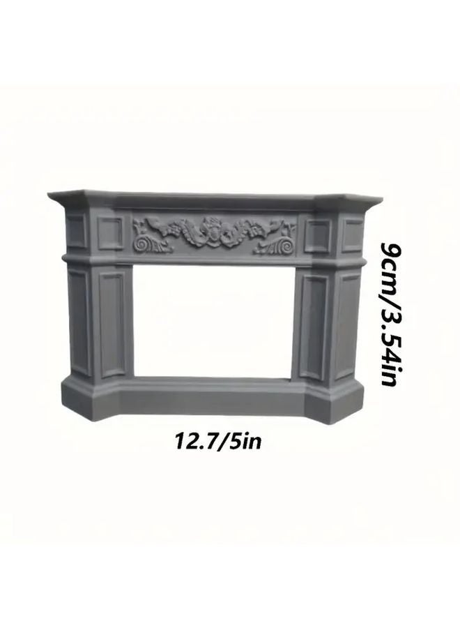 Black Small Vintage Miniature European Fireplace Dollhouse Mantel Decor Anime Figure Scene Prop - Image 4